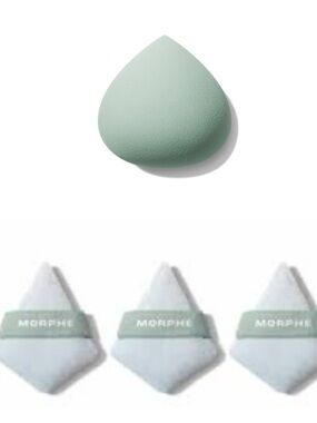 Morphe To the Point Mini Powder Puff Trio & ALL COVERED SHAPABLE MAKEUP SPONGE